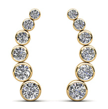 Load image into Gallery viewer, Bezel Set Diamond Journey Diamond Earrings with 2.01 ct.(finished)