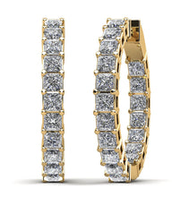 Load image into Gallery viewer, Princess Cut Diamond Hoop Earrings Small Lab-Grown Diamond  with 8.54 ct.(finished) 3.5mm