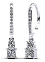 Load image into Gallery viewer, Darling Diamond Drop Earrings Diamond  with 1.19 ct.(finished) 1.2mm, 3.2mm, 4mm