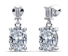 Load image into Gallery viewer, Splendid Oval Cut Diamond Drop Earrings Diamond  with 1.32 ct.(finished) 3x1.5mm, 6x4mm