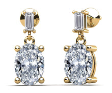 Load image into Gallery viewer, Splendid Oval Cut Diamond Drop Diamond Earrings with 2.12 ct.(finished) 3x1.5mm, 7x5mm