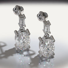 Load image into Gallery viewer, Splendid Oval Cut Diamond Drop Diamond Earrings with 1.32 ct.(finished) 3x1.5mm, 6x4mm