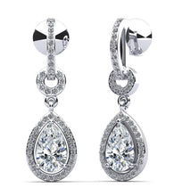 Load image into Gallery viewer, Pear Drop Dangle Diamond Earrings Diamond  with 1.92 ct.(finished) 8x5mm, 1mm