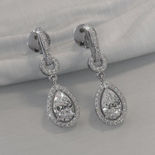 Load image into Gallery viewer, Pear Drop Dangle Diamond Earrings with 1.40 ct.(finished) 7x4.5mm, 1mm