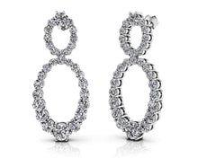 Load image into Gallery viewer, Oval Diamond Drop Earrings Diamond  with 1.38 ct.(finished)