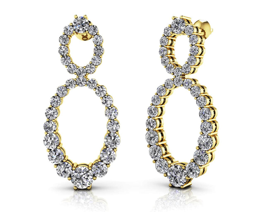 Oval Diamond Drop Diamond Earrings with 0.91 ct.(finished)