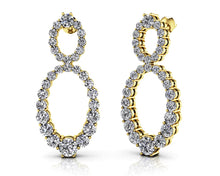 Load image into Gallery viewer, Oval Diamond Drop Diamond Earrings with 0.91 ct.(finished)