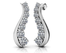 Load image into Gallery viewer, Wavy Journey Diamond Earrings Diamond  with 1.47 ct.(finished)