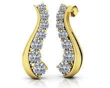 Load image into Gallery viewer, Wavy Journey Diamond Earrings with 0.94 ct.(finished)