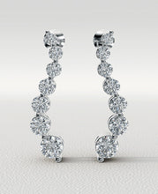 Load image into Gallery viewer, Wavy Journey Round Link Diamond Earrings with 0.49 ct.(finished)