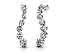 Load image into Gallery viewer, Wavy Journey Round Link Diamond Earrings Diamond  with 0.49 ct.(finished)