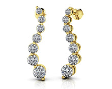 Load image into Gallery viewer, Wavy Journey Round Link Diamond Earrings with 1.98 ct.(finished)