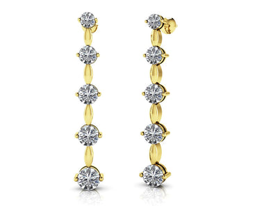 Graduated Diamond Journey Diamond Earrings with 1.40 ct.(finished)