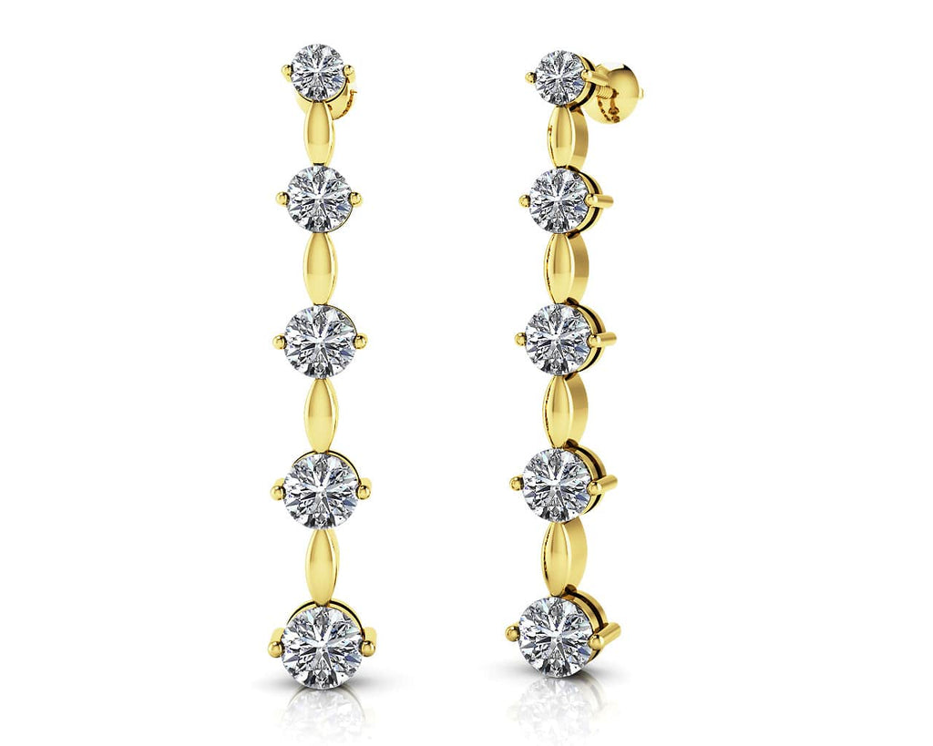 Graduated Diamond Journey Diamond Earrings with 1.40 ct.(finished)