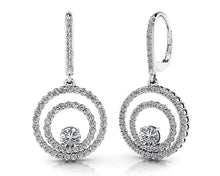 Load image into Gallery viewer, Double Circle Diamond Earrings Diamond  with 2.12 ct.(finished) 1.4mm, 4.2mm