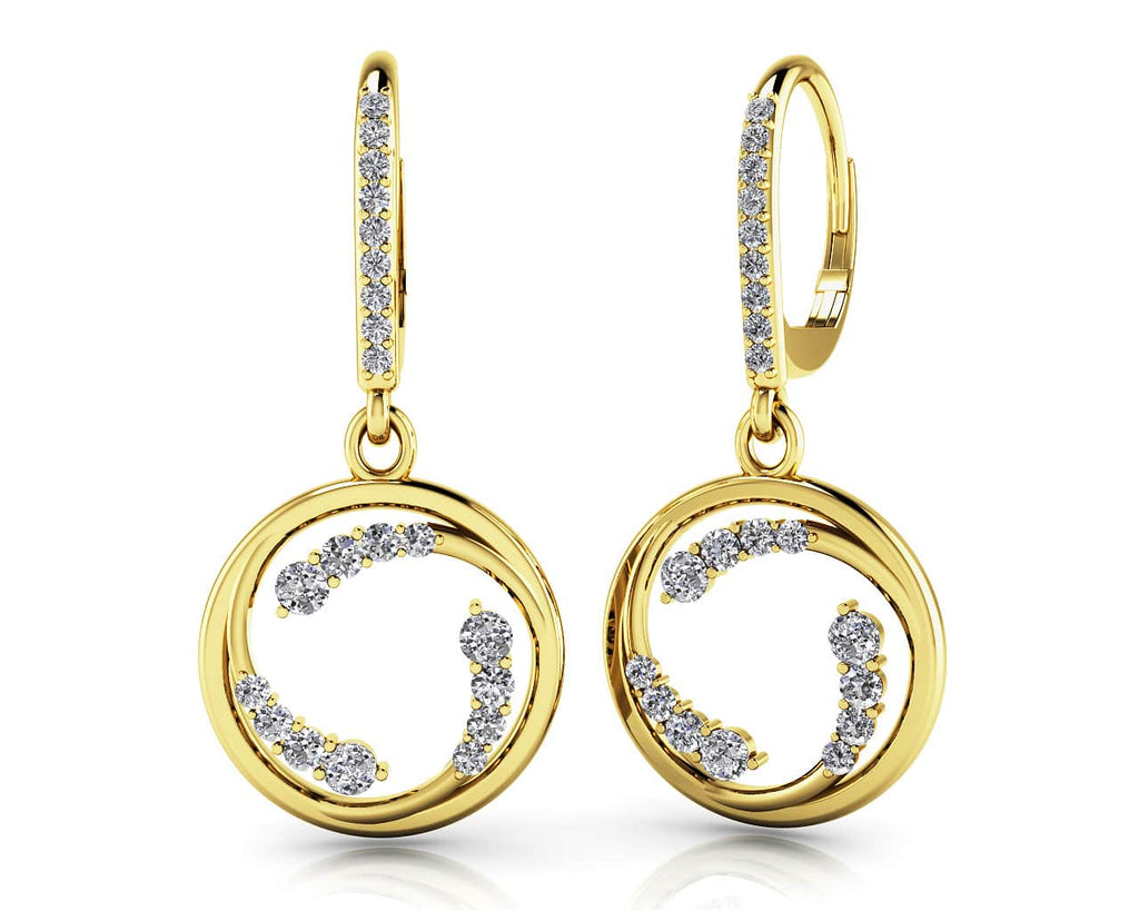 Diamond Wave Hoop Diamond Earrings with 0.48 ct.(finished)