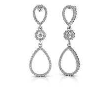 Load image into Gallery viewer, Diamond Drop Teardrop Earrings Diamond  with 1.15 ct.(finished) 1.2mm, 1.5mm, 2mm