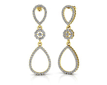 Load image into Gallery viewer, Diamond Drop TearDrop Diamond Earrings with 1.03 ct.(finished) 1.1mm, 1.5mm, 2mm