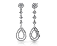 Load image into Gallery viewer, Designer Double Drop Diamond Earrings Diamond  with 2.03 ct.(finished) 1.1mm, 1.3mm, 3.3mm