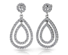 Load image into Gallery viewer, Double Teardrop Diamond Earrings Diamond  with 1.93 ct.(finished) 1.5mm, 2mm