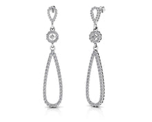 Load image into Gallery viewer, Long Teardrop Diamond Earrings Diamond  with 1.90 ct.(finished) 1.5mm, 2mm