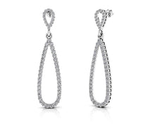 Load image into Gallery viewer, Long Teardrop Drop Diamond Earrings Diamond  with 1.53 ct.(finished) 1.5mm