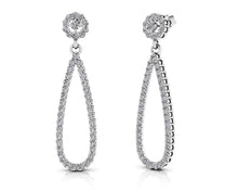 Load image into Gallery viewer, Long Teardrop Earrings Diamond  with 0.91 ct.(finished) 1.1mm, 1.5mm, 2mm