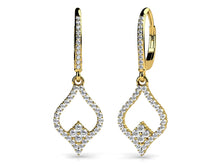 Load image into Gallery viewer, Diamond Lined Pendant Diamond Earrings with 0.77 ct.(finished) 1.2mm, 1.6mm