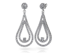 Load image into Gallery viewer, Double Drop Diamond Swing Earrings Diamond  with 2.91 ct.(finished) 1.5mm, 3.1mm