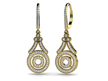 Load image into Gallery viewer, Decorative Diamond Drop Diamond Earrings with 0.78 ct.(finished) 1mm, 1.1mm, 1.5mm