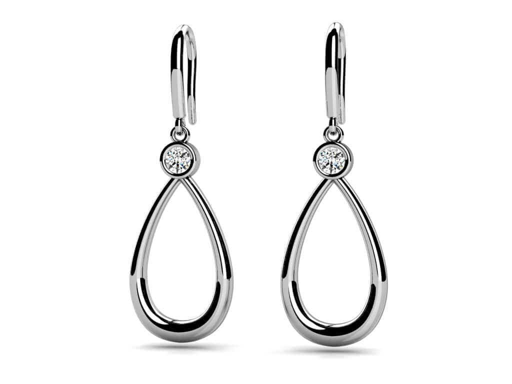 Solitaire Teardrop Designer Diamond Earring Diamond  with 0.50 ct.(finished) 4.0mm