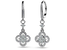 Load image into Gallery viewer, Diamond Clover Drop Earrings Diamond  with 3.00 ct.(finished) 1.5mm, 3.6mm