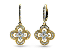 Load image into Gallery viewer, Lucky Blossom Diamond Drop Diamond Earrings with 1.50 ct.(finished) 1.2mm, 3.2mm