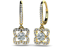 Load image into Gallery viewer, Blossom Diamond Drop Diamond Earrings with 1.46 ct.(finished) 1.2mm, 5mm