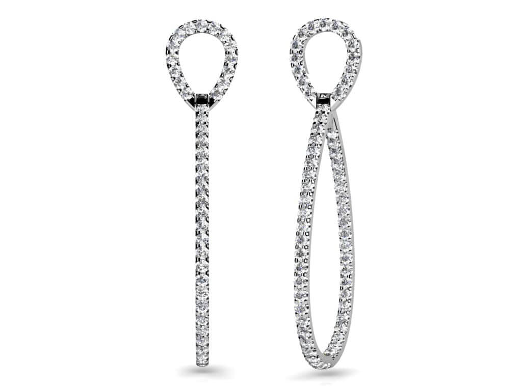 Select Inside Out Diamond Drop Earrings Diamond  with 2.70 ct.(finished) 1.8mm