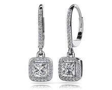 Load image into Gallery viewer, Princess Cut Diamond Allure Earrings Diamond  with 1.31 ct. (2X0.50 ct. center diamonds)