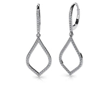 Load image into Gallery viewer, Open Leaf Diamond Drop Earrings Diamond  with 0.67 ct.(finished) 1mm