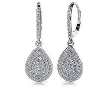 Load image into Gallery viewer, Teardrop Diamond Drop Earrings Diamond  with 1.09 ct.(finished) 1.2mm