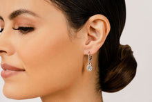 Load image into Gallery viewer, Designer Style Diamond Circle Diamond Earrings with 0.93 ct. (2X0.25 ct. center diamonds)