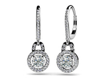 Load image into Gallery viewer, Designer Style Diamond Circle Earrings Diamond  with 1.48 ct. (2X0.50 ct. center diamonds)