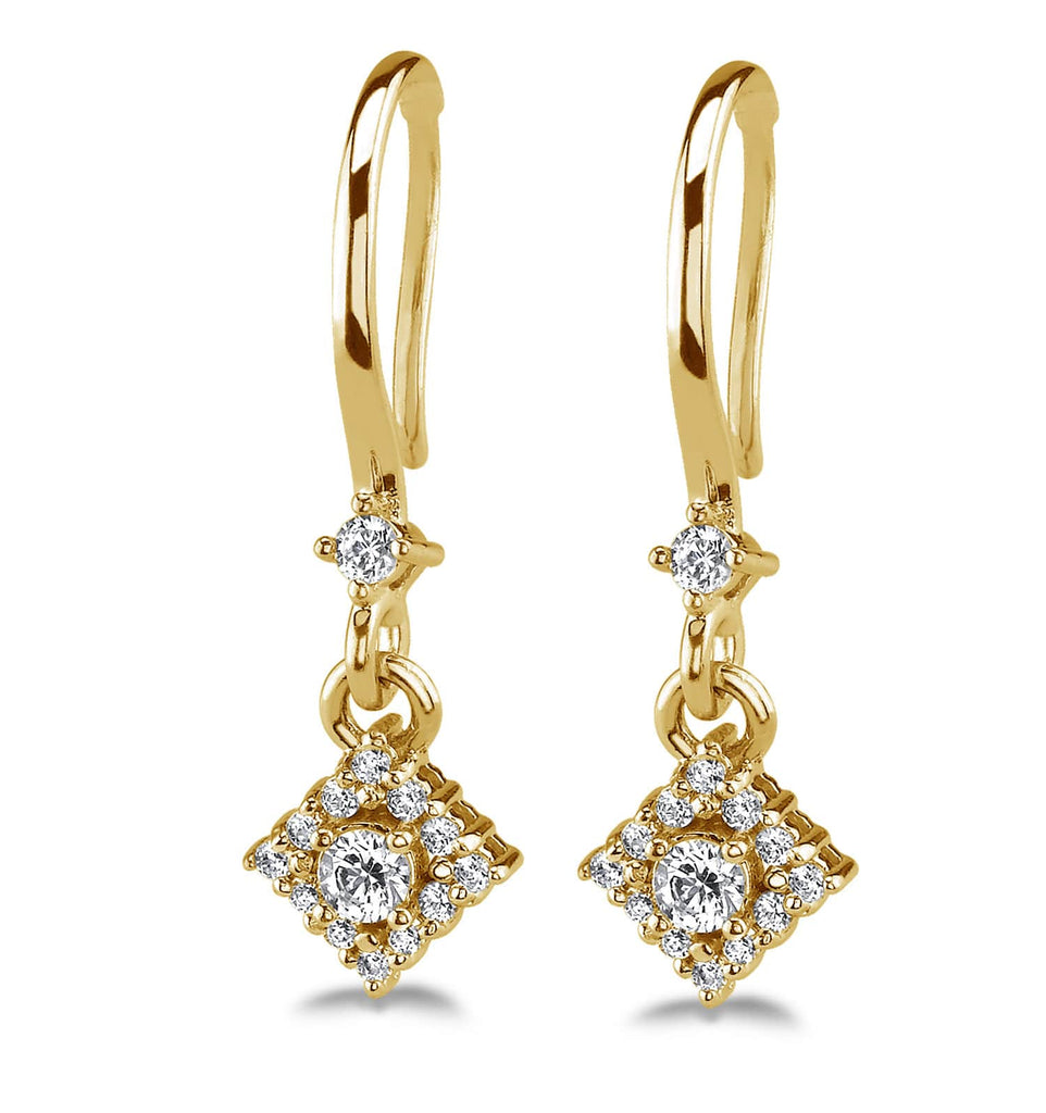 Diamond Filled Diamond Drop Diamond Earrings with 0.41 ct.(finished) 1.2mm, 2mm, 2.7mm