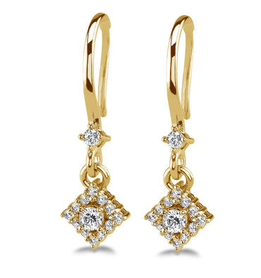 Diamond Filled Diamond Drop Diamond Earrings with 1.43 ct.(finished) 2mm, 2.2mm, 4mm