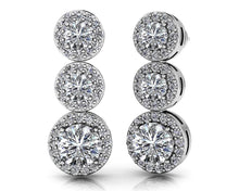 Load image into Gallery viewer, Past Present Always Diamond Earrings Diamond  with 2.83 ct.(finished) 1.1mm, 3.7mm, 5.7mm