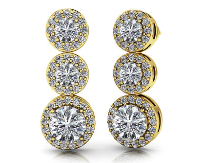 Past Present Always Diamond Earrings with 2.83 ct.(finished) 1.1mm, 3.7mm, 5.7mm