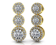 Load image into Gallery viewer, Past Present Always Diamond Earrings with 2.83 ct.(finished) 1.1mm, 3.7mm, 5.7mm