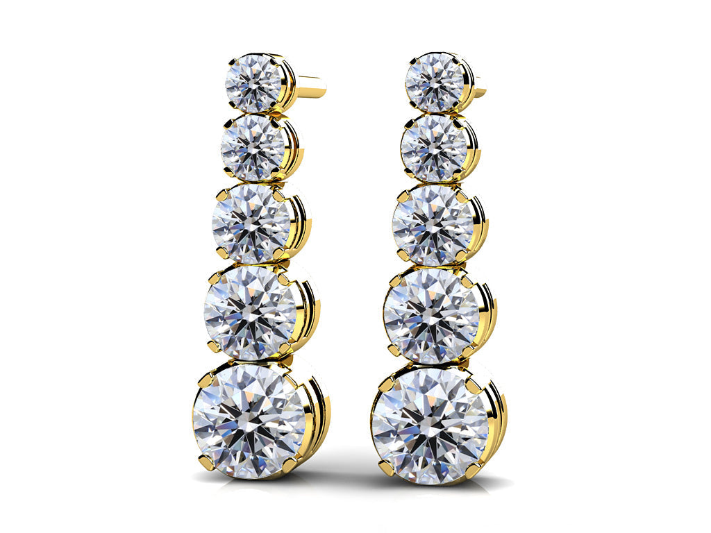 Vertical Journey Diamond Earrings with 0.53 ct.(finished)