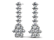 Load image into Gallery viewer, Vertical Drop Cluster Earrings Diamond  with 1.58 ct.(finished) 2.3mm, 2.6mm, 2.8mm