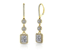 Load image into Gallery viewer, Extravagant Diamond Drop Diamond Earrings with 4.00 ct. (2X1.50 ct. center diamonds)