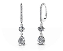 Load image into Gallery viewer, Romantic Pear Shaped Diamond Drop Earrings Diamond  with 1.68 ct.(finished) 7x5mm, 1mm, 4.25mm