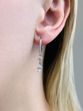 Load image into Gallery viewer, Romantic Pear Shaped Diamond Drop Diamond Earrings with 1.68 ct.(finished) 7x5mm, 1mm, 4.25mm